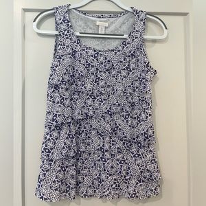 Chico’s Purple Ruffle Tank Top Blouse
